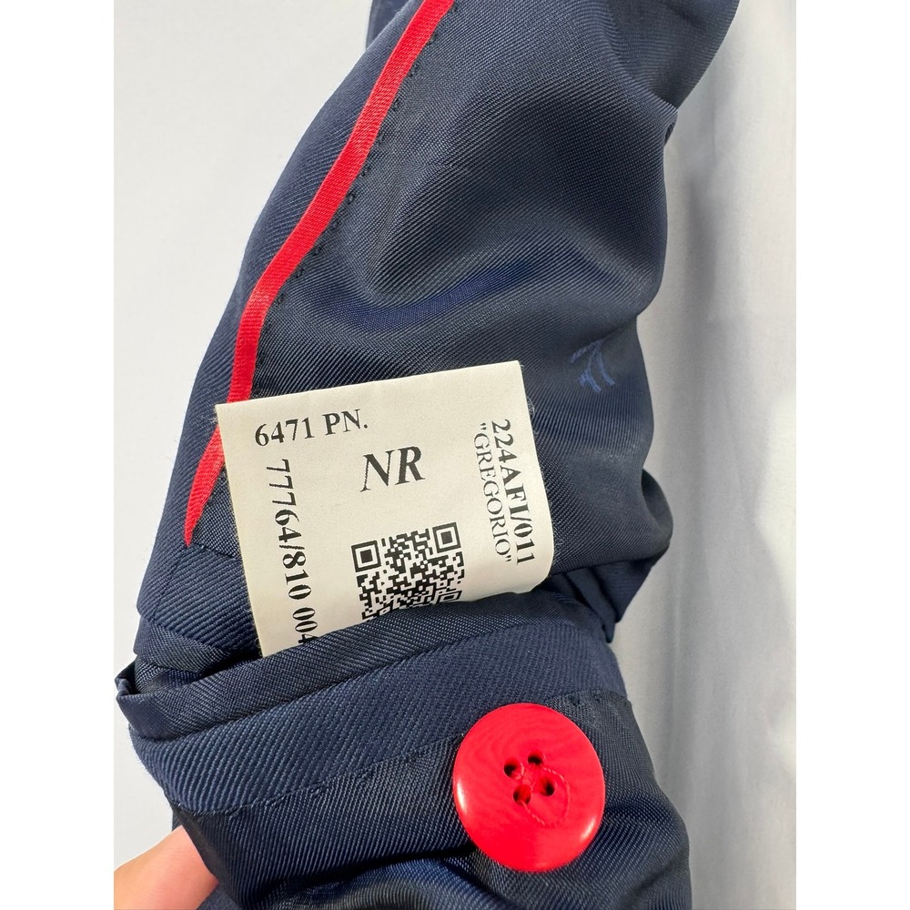 Isaia Napoli Men Navy Aquaspider 160's Two Button Blazer Sport Coat 44R - Picture 4 of 11